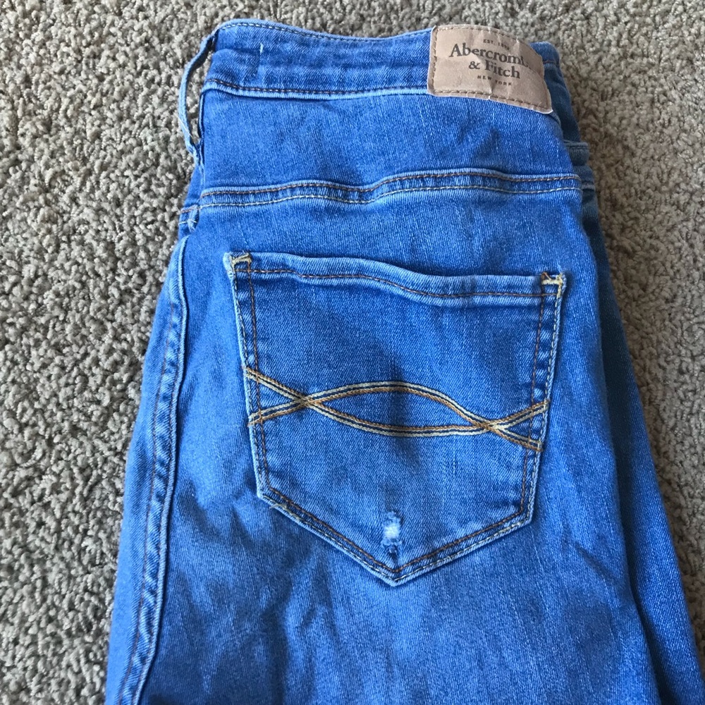 Abercrombie High Rise Ripped Jeans